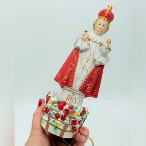 Vintage Artmark Infant Jesus of Prague Lamp, religious gifts, small Jesus lamp